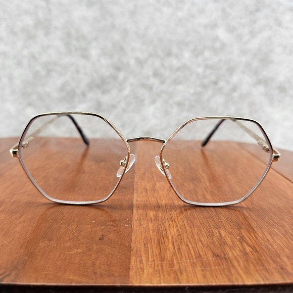 Foster Grant Double Octagon Gold Wire Frames & Lenses EUC Vintage - Picture 2 of 7